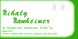 mihaly manheimer business card